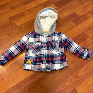 Cozy Plaid Hooded Kids Shirt
